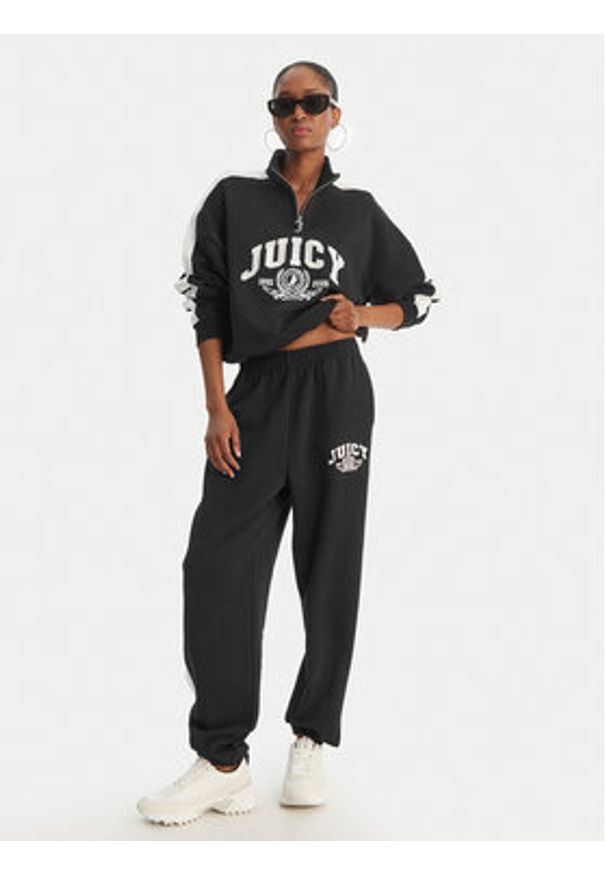 Juicy Couture Bluza College JCSAS126401 Czarny Relaxed Fit. Kolor: czarny. Materiał: bawełna