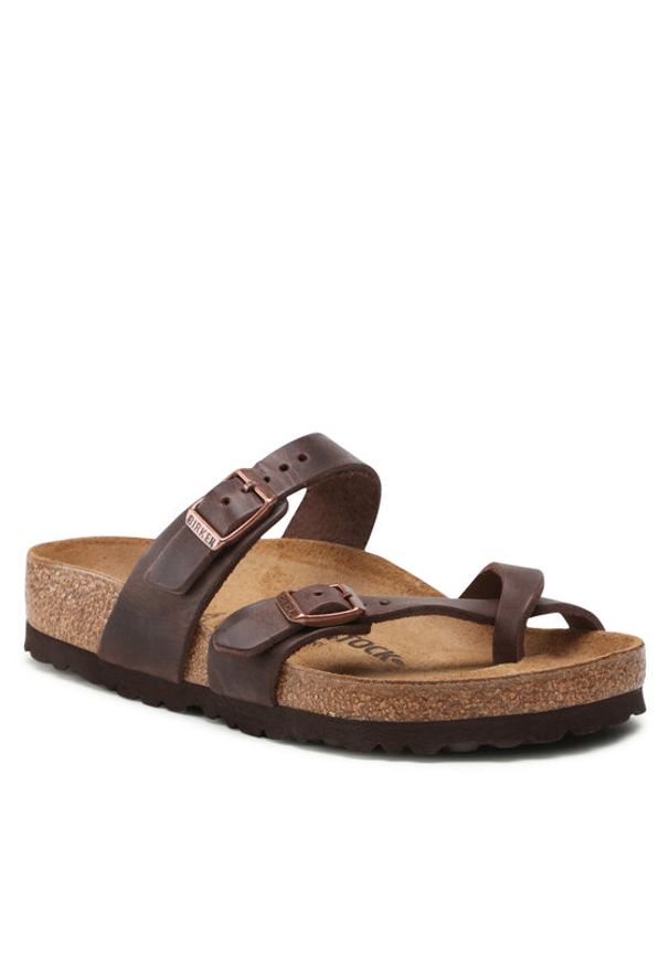 Birkenstock Japonki Mayari 0171321 Brązowy. Kolor: brązowy. Materiał: skóra, nubuk