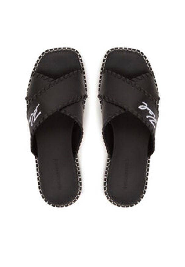 Karl Lagerfeld - KARL LAGERFELD Klapki Kleo KL81372 Czarny. Kolor: czarny. Materiał: skóra