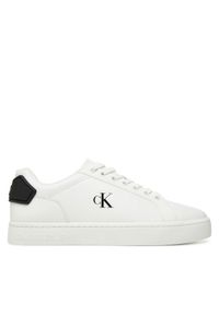 Calvin Klein Jeans Sneakersy Classic Cupsole Ru Patch Lth YM0YM01297 Biały. Kolor: biały. Materiał: skóra