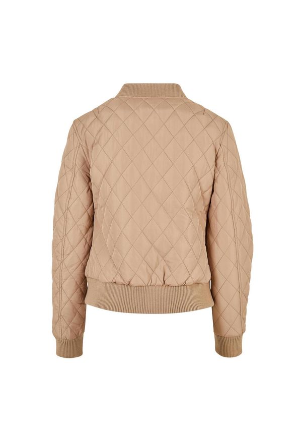 Urban Classics - Kurtka Damska/pikowana Diamond Nylon. Kolor: beżowy. Materiał: nylon