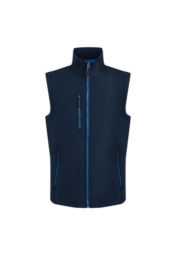 Regatta - Bezrękawnik Softshell Męski Navigate 2warstwowy. Kolor: niebieski. Materiał: softshell. Długość rękawa: bez rękawów. Sport: turystyka piesza