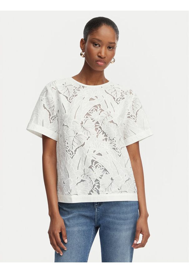 Guess Bluzka W6GH41 W1851 Biały Regular Fit. Kolor: biały. Materiał: wiskoza
