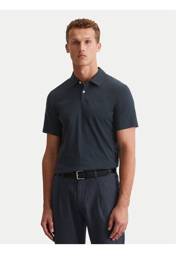 Marc O'Polo Polo 536 2176 53018 Granatowy Shaped Fit. Typ kołnierza: polo. Kolor: niebieski. Materiał: bawełna
