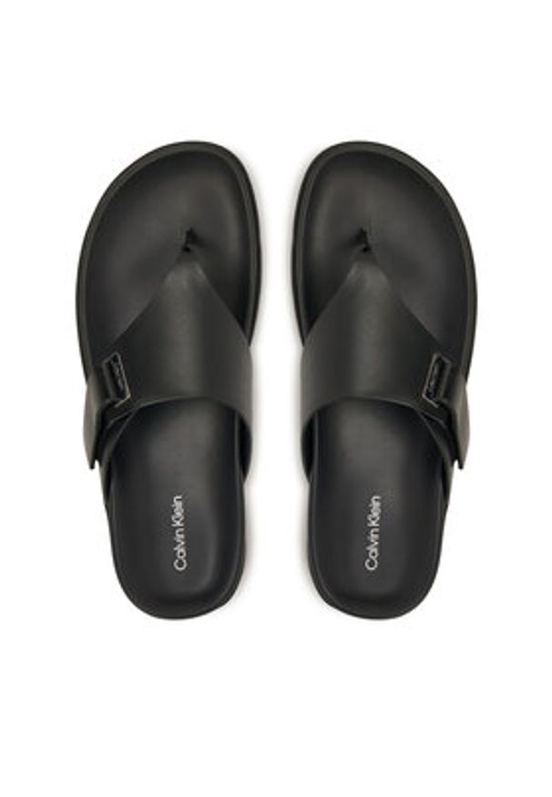 Calvin Klein Sandały Flat Adj Tp Eyelet HW0HW02349 Czarny. Kolor: czarny. Materiał: skóra