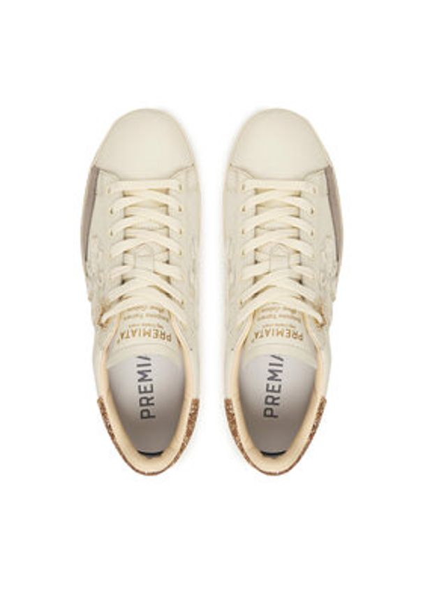 Premiata Sneakersy Stevend Var 8059 Kremowy. Kolor: kremowy. Materiał: skóra