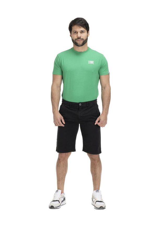 LEONE 1947 APPAREL - Męskie spodenki chino w odcieniach ziemi. Kolor: czarny. Materiał: tkanina. Sport: fitness