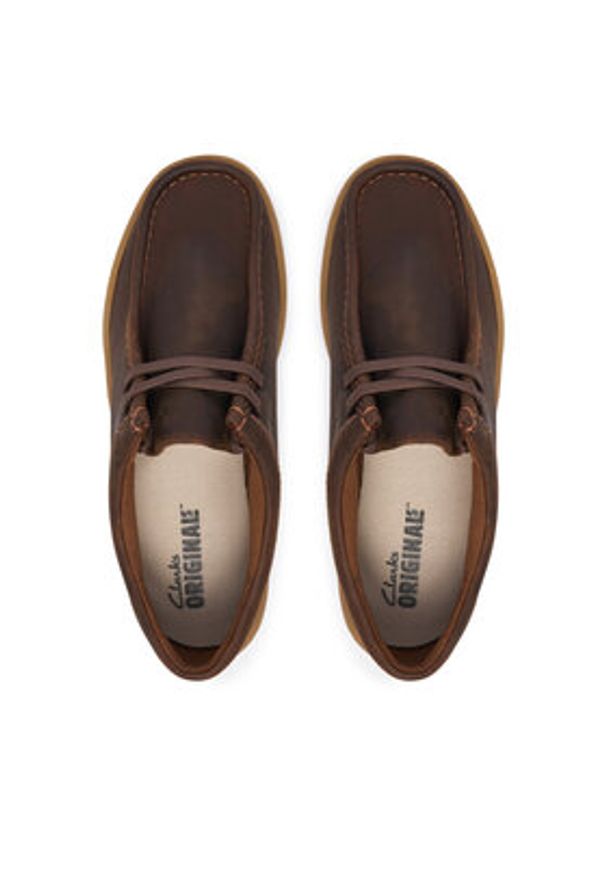 Clarks Półbuty Boxbee Walla 26328023 Brązowy. Kolor: brązowy. Materiał: skóra, zamsz
