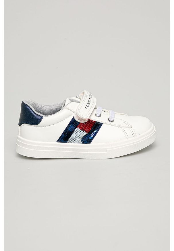 TOMMY HILFIGER - Tommy Hilfiger - Buty dziecięce. Zapięcie: rzepy. Kolor: biały. Materiał: syntetyk, materiał, skóra ekologiczna, guma. Szerokość cholewki: normalna