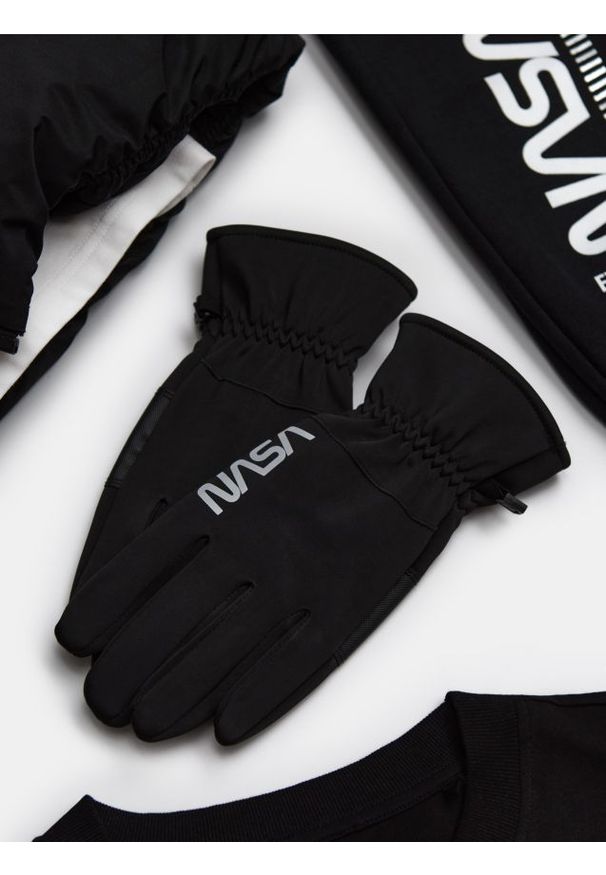 Sinsay - Rękawiczki NASA - czarny. Kolor: czarny