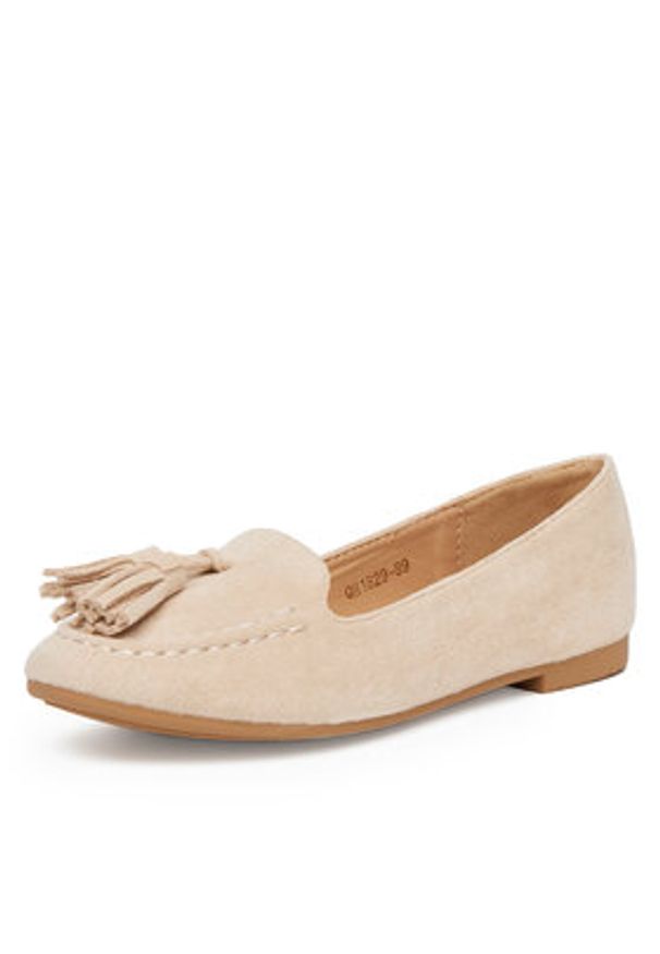 DeeZee Loafersy QH1829-89 Beżowy. Kolor: beżowy. Materiał: materiał