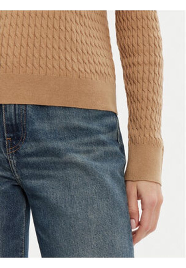 TOMMY HILFIGER - Tommy Hilfiger Sweter WW0WW44993 Brązowy Regular Fit. Kolor: brązowy. Materiał: bawełna