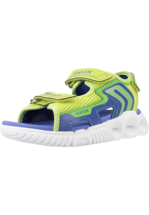 Geox - Sandały GEOX J SANDAL WROOM BOY Żółty. Kolor: żółty. Materiał: syntetyk, tkanina. Sezon: lato