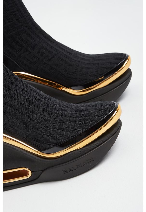 Balmain - Botki damskie na koturnie BALMAIN. Obcas: na koturnie