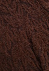 Renee - Brązowa Bluzka z Koronki ze Stójką i Falbankami przy Rękawach Nemira. Typ kołnierza: kołnierzyk stójkowy, kołnierz z falbankami. Kolor: brązowy. Materiał: koronka. Wzór: koronka #3