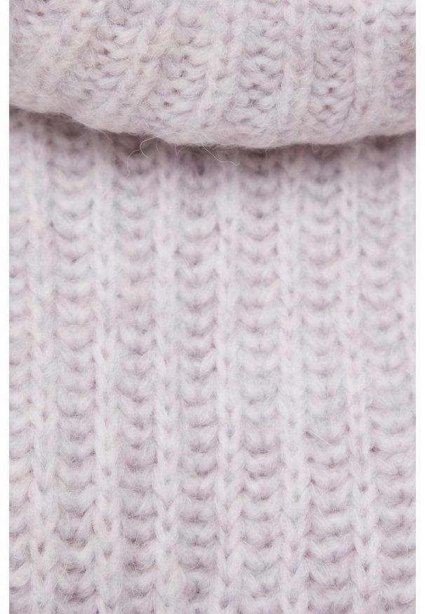 only - Only Sweter z domieszką wełny damski kolor fioletowy ciepły z golfem. Typ kołnierza: golf. Kolor: fioletowy. Materiał: wełna. Długość rękawa: raglanowy rękaw. Wzór: ze splotem