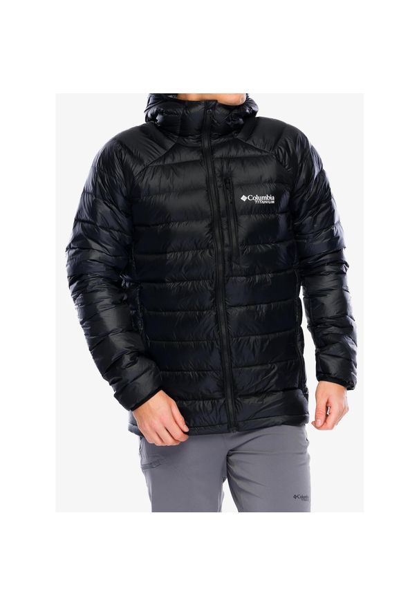 columbia - Kurtka puchowa męska Columbia Arctic Crest Down Hooded Jacket. Kolor: czarny. Materiał: puch