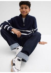 bonprix - Dżinsy loose fit ze stretchem, regulowany pas, prosta nogawka. Kolor: niebieski #3