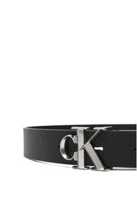 Calvin Klein Pasek Damski Facet Ck Buckle Pebble 25Mm LV04F7060G Czarny. Kolor: czarny. Materiał: skóra