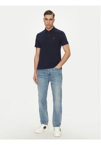 AMI PARIS Polo BFUPL001.760 Granatowy Regular Fit. Typ kołnierza: polo. Kolor: niebieski. Materiał: bawełna #4
