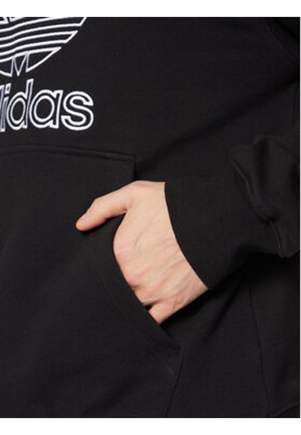 Adidas - adidas Bluza adicolor Outline Trefoil JP1079 Czarny Loose Fit. Kolor: czarny. Materiał: bawełna