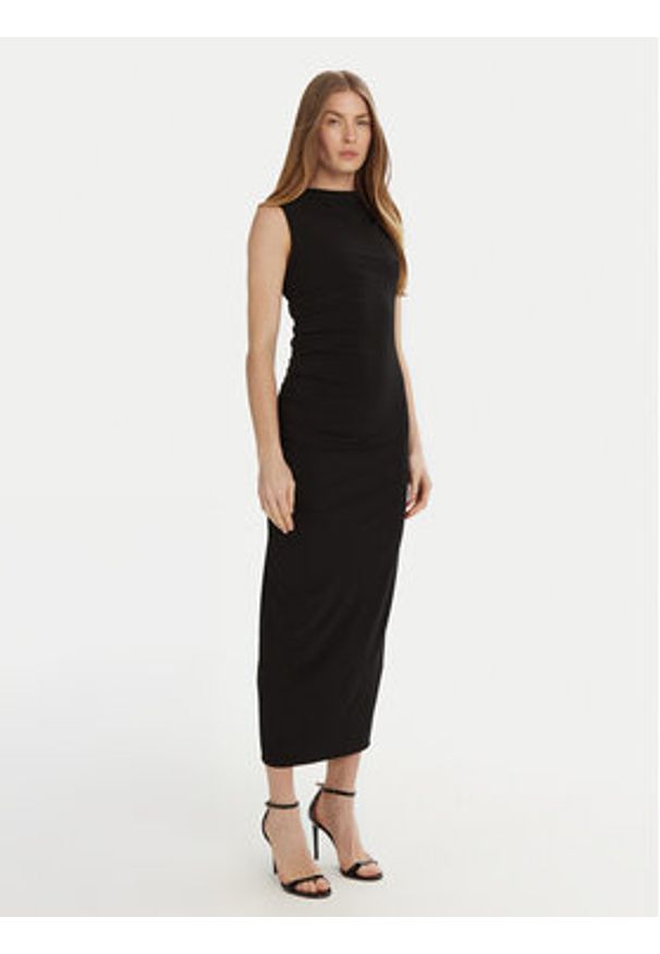 Marella Sukienka codzienna Nef 2513621061 Czarny Slim Fit. Okazja: na co dzień. Kolor: czarny. Materiał: wiskoza. Typ sukienki: proste. Styl: casual