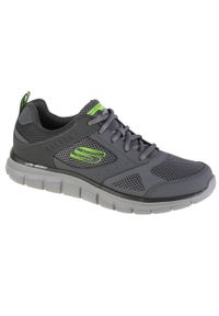 skechers - Buty do chodzenia męskie Skechers Tracksyntac. Zapięcie: sznurówki. Kolor: szary. Materiał: guma, materiał, syntetyk, tkanina. Szerokość cholewki: normalna. Sport: turystyka piesza