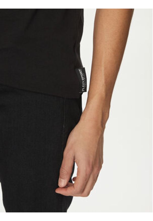 Plein Sport T-Shirt SAEC MTK8008 STE001N Czarny Regular Fit. Kolor: czarny. Materiał: bawełna. Styl: sportowy