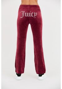 Juicy Couture - JUICY COUTURE Bordowe spodnie dresowe Tina Track Pants. Kolor: czerwony. Materiał: dresówka