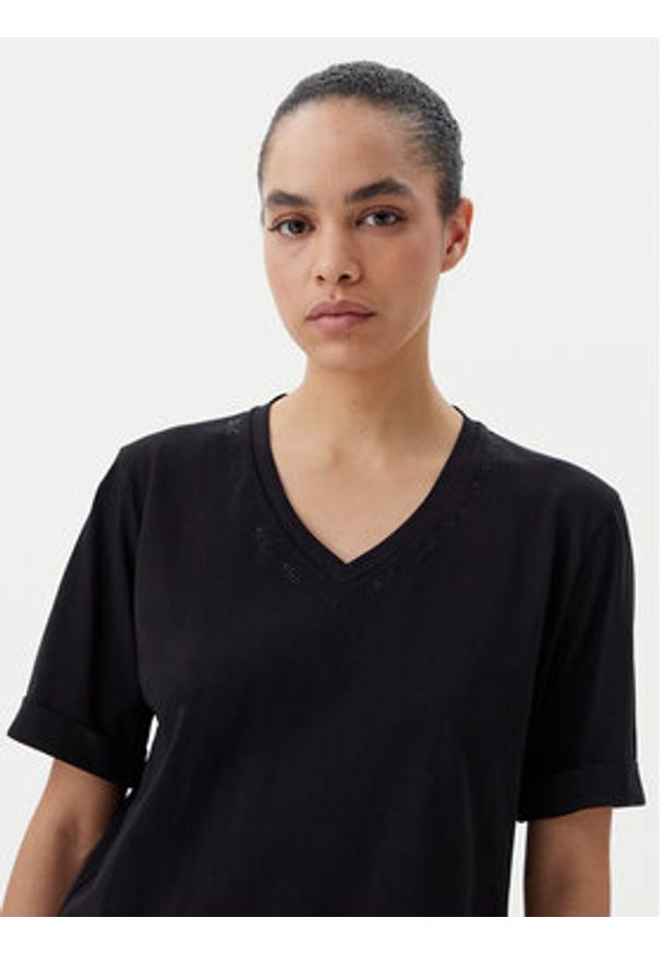 Liu Jo Beachwear T-Shirt TA5175 JS923 Czarny Regular Fit. Kolor: czarny. Materiał: bawełna