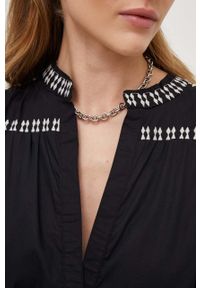 Answear Lab sukienka bawełniana kolor czarny maxi rozkloszowana. Kolor: czarny. Materiał: bawełna. Wzór: haft. Typ sukienki: rozkloszowane. Styl: wakacyjny. Długość: maxi #3