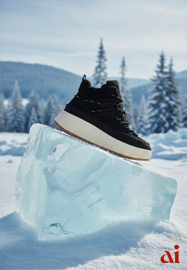 Renee - Czarne Śniegowce Traperki Vices z Futerkiem Typu Baranek i Platformą Terivelle. Okazja: na randkę. Kolor: czarny. Materiał: futro. Sezon: zima, jesień. Obcas: na platformie. Styl: elegancki