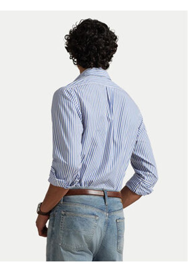 Polo Ralph Lauren Koszula 710B15595008 Niebieski Custom Fit. Typ kołnierza: polo. Kolor: niebieski. Materiał: bawełna