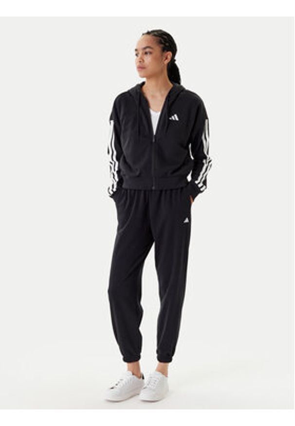 Adidas - adidas Bluza Essentials 3-Stripes JE0052 Czarny Regular Fit. Kolor: czarny. Materiał: bawełna