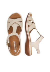 Rieker Sandały 65919-60 Beżowy. Kolor: beżowy. Materiał: skóra #4