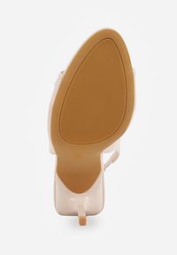 Born2be - Beżowe Sandały VICES na Szpilce z Klamerką z Cyrkoniami na Nosku Peep Toe Ismene. Okazja: na co dzień. Nosek buta: otwarty. Zapięcie: klamry. Kolor: beżowy. Materiał: jeans. Obcas: na szpilce. Styl: casual, elegancki #6