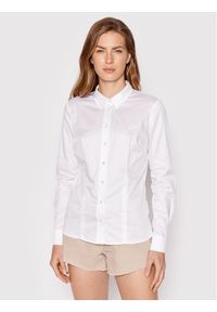 Guess Koszula W2YH41 WAF10 Biały Slim Fit. Kolor: biały. Materiał: bawełna