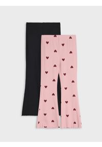 Sinsay - Bawełniane legginsy flare 2 pack - wielobarwny. Materiał: bawełna #1