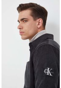 Calvin Klein Jeans koszula sztruksowa kolor szary regular z kołnierzykiem klasycznym. Typ kołnierza: kołnierzyk klasyczny. Kolor: szary. Materiał: sztruks. Długość rękawa: długi rękaw. Długość: długie. Styl: klasyczny #4