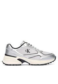Calvin Klein Sneakersy Hike Runner Laceup Mesh Mix Met YM0YM01402 Srebrny. Kolor: srebrny. Materiał: skóra #1