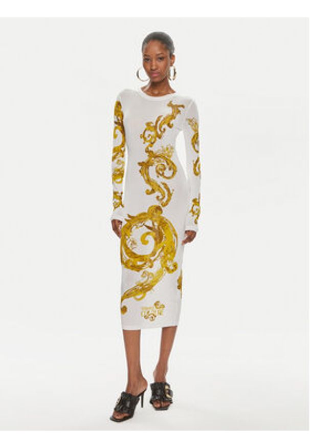 Versace Jeans Couture Sukienka codzienna 76HAO9P8 Biały Slim Fit. Okazja: na co dzień. Kolor: biały. Materiał: wiskoza. Typ sukienki: proste. Styl: casual