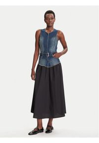 Desigual Sukienka jeansowa Poplin 25WWVD03 Granatowy Regular Fit. Kolor: niebieski. Materiał: bawełna