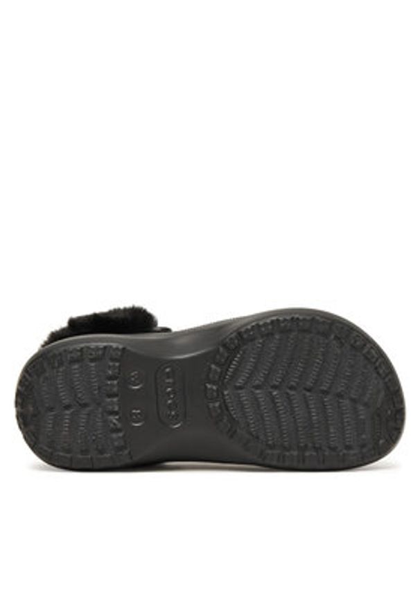 Crocs Klapki Classic Platform Fuzz Lined Clog 212854 Czarny. Kolor: czarny. Obcas: na platformie