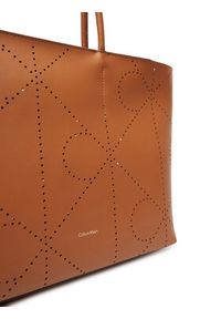 Calvin Klein Torebka Emblem Aop Perfor Lthr Tote LV04F3359G Brązowy. Kolor: brązowy. Materiał: skórzane #3