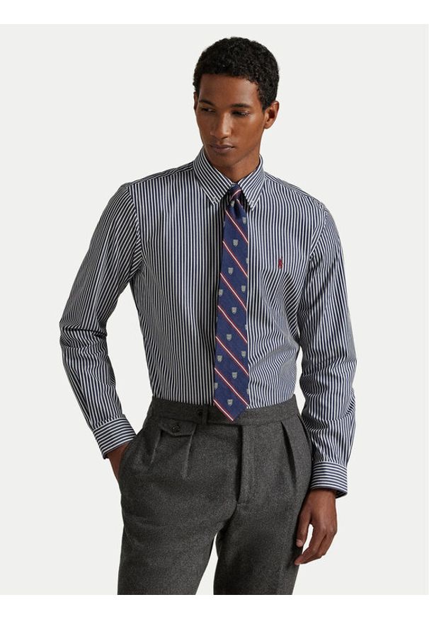 Polo Ralph Lauren Koszula 710929346022 Granatowy Custom Fit. Typ kołnierza: polo. Kolor: niebieski. Materiał: bawełna