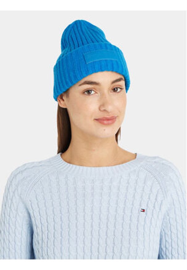 TOMMY HILFIGER - Tommy Hilfiger Czapka Tommy Twist Beanie AW0AW15325 Niebieski. Kolor: niebieski. Materiał: syntetyk