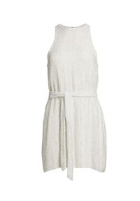 RETROFETE - Biała sukienka z cekinami Cecilia. Kolor: biały. Materiał: welur. Długość rękawa: na ramiączkach. Wzór: aplikacja. Długość: mini #1
