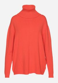 Born2be - Pomarańczowy Sweter z Golfem i Dodatkiem Kaszmiru Rorizia. Okazja: do pracy, na co dzień. Typ kołnierza: golf. Kolor: pomarańczowy. Długość: długie. Wzór: aplikacja. Materiał: kaszmir. Długość rękawa: długi rękaw. Sezon: zima, jesień. Styl: klasyczny, casual #3