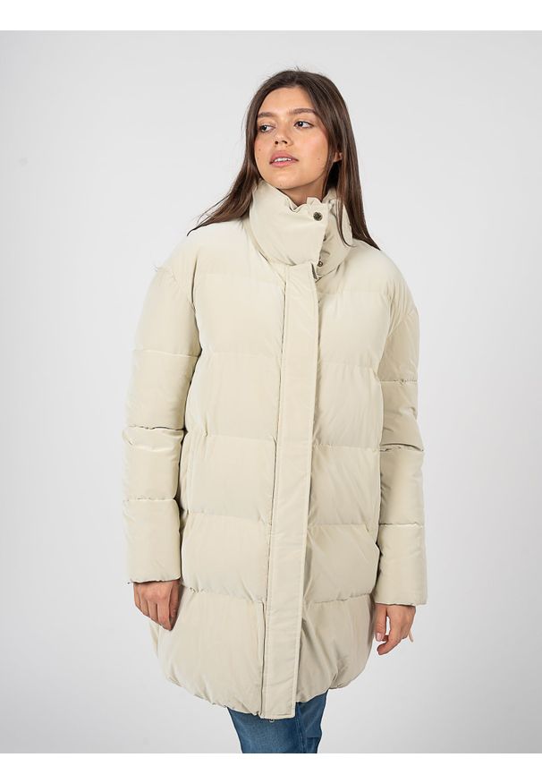 Patrizia Pepe Kurtka Puchowa "Down Jkt" | 2O0056/A182 | Kobieta | Biały. Okazja: na co dzień. Kolor: biały. Materiał: puch. Wzór: jednolity. Styl: casual, elegancki