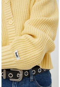 Levi's® - Levi's kardigan damski kolor żółty. Okazja: na spotkanie biznesowe. Kolor: żółty. Materiał: dzianina. Wzór: gładki, ze splotem. Styl: biznesowy #4